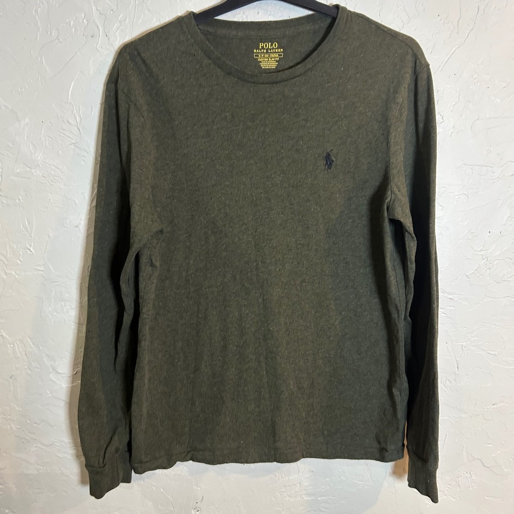 Polo Ralph Lauren‎ Long Sleeve Custom Slim Fit Green Mens T Shirt Size S